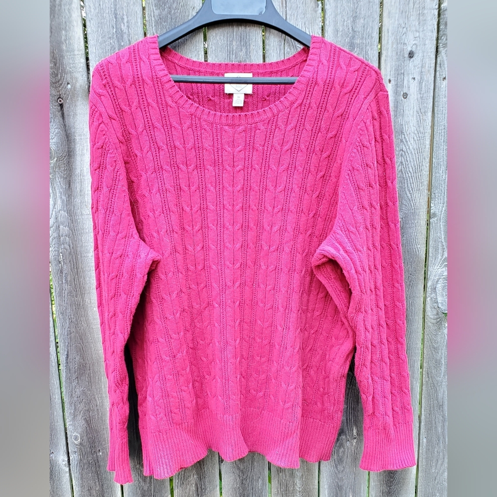 St Johns Bay Plus size 3X Sweater Hot Pink